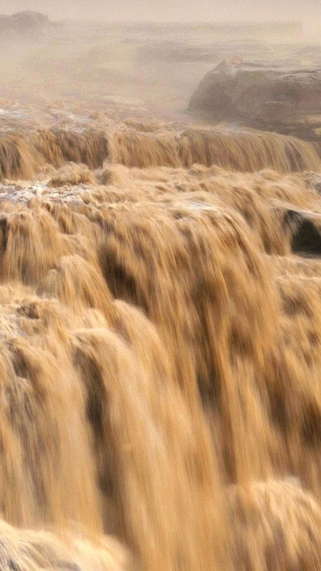 Cascata, Acqua fangosa, Marrone, wallpaper per iPhone e Android
