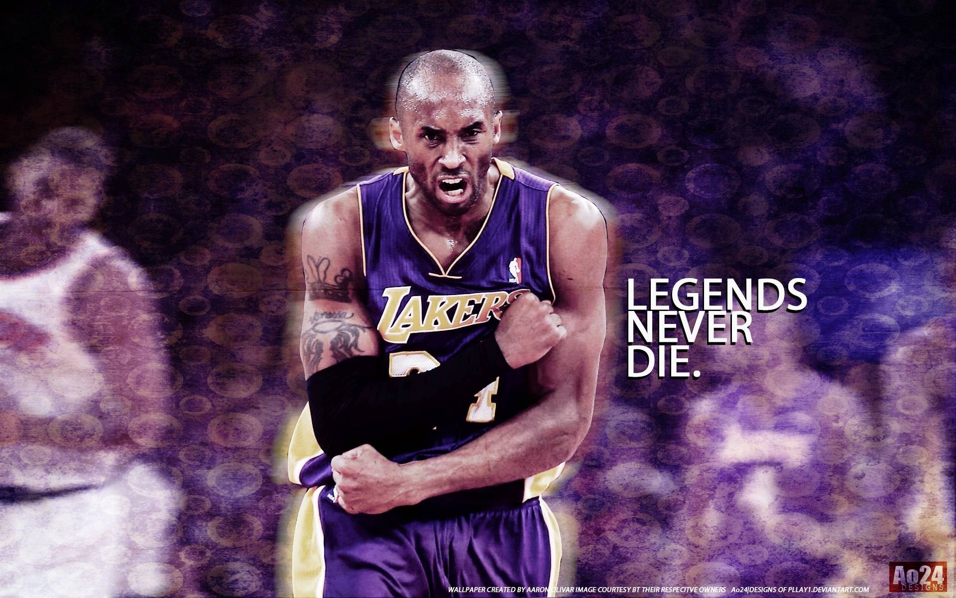 Kobe Bryant, Los Angeles Lakers, Legends Never Die, Viola, Full HD, sfondo Windows 11