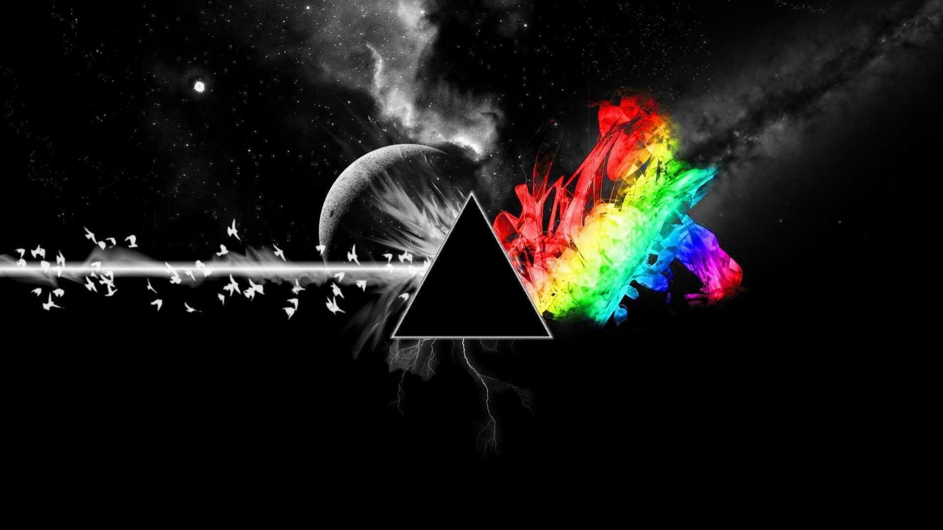 Pink Floyd, The Dark Side of the Moon, Prisma, Arcobaleno, 1920x1080, immagine di sfondo