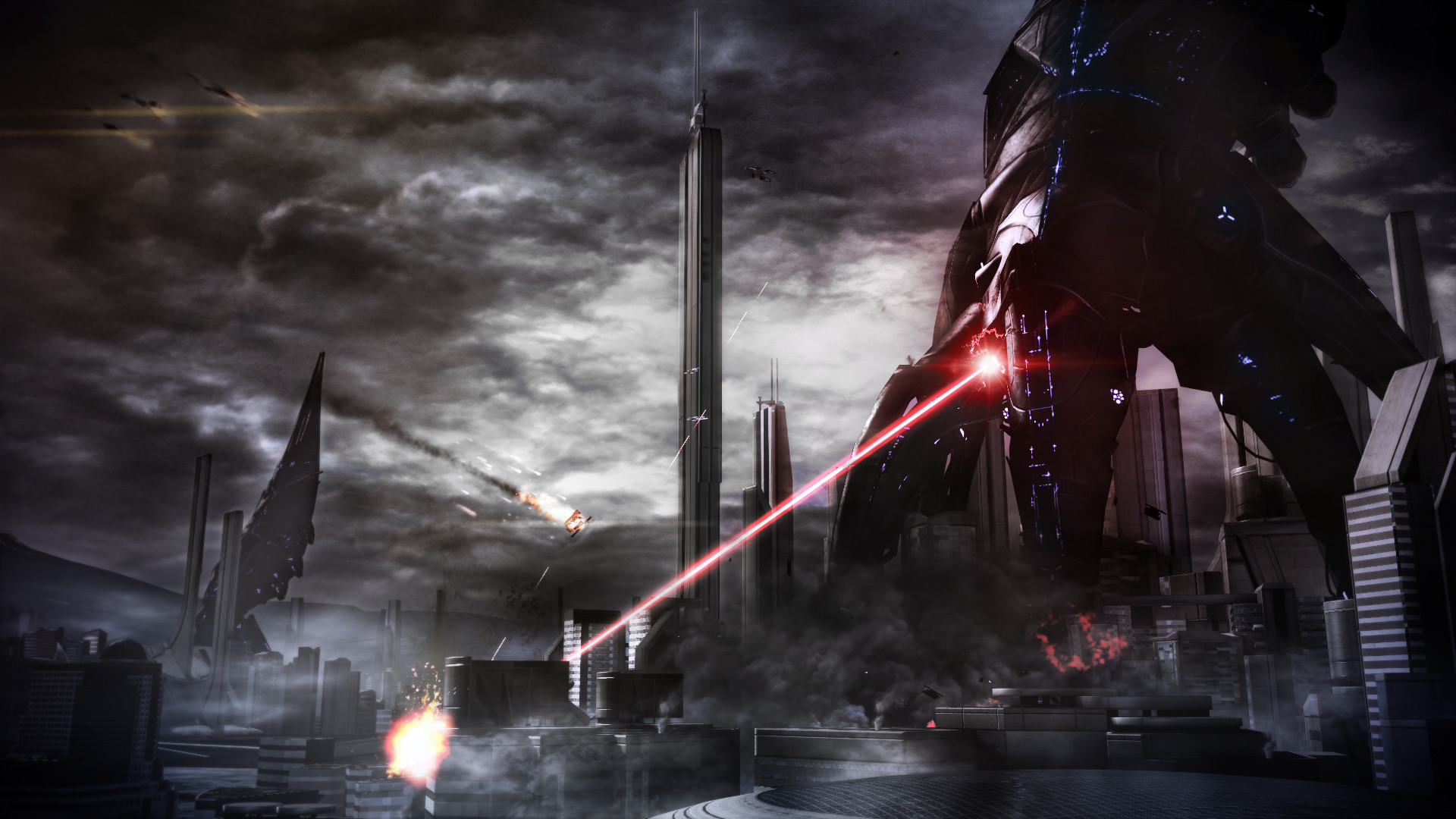 Razziatori, Mass Effect 3, Mass Effect, Città, Laser, Full HD, sfondo Windows 11