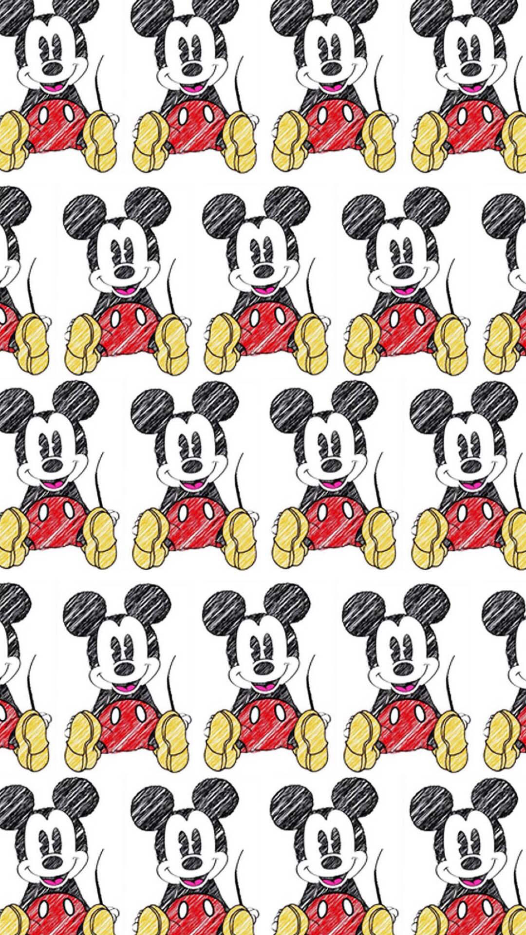 Topolino, Motivo, Ripetizione, Full HD, sfondo per smartphone