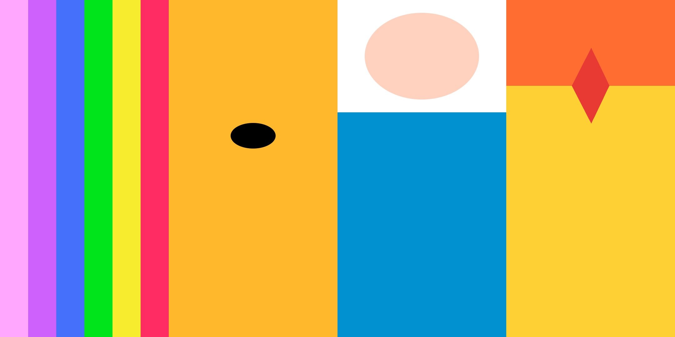 Adventure Time, Jake il cane, Finn, Principessa Fiamma, Minimalismo, sfondo Full HD per PC
