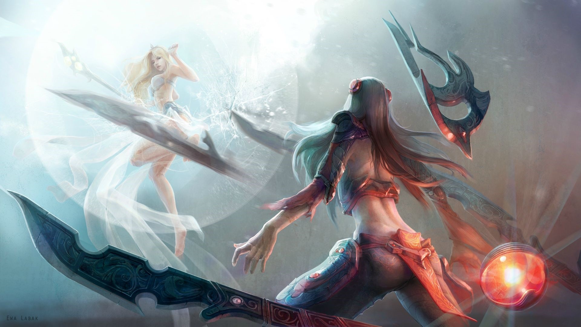 Irelia, Janna, League of Legends, Lame, Full HD, sfondo Windows 11