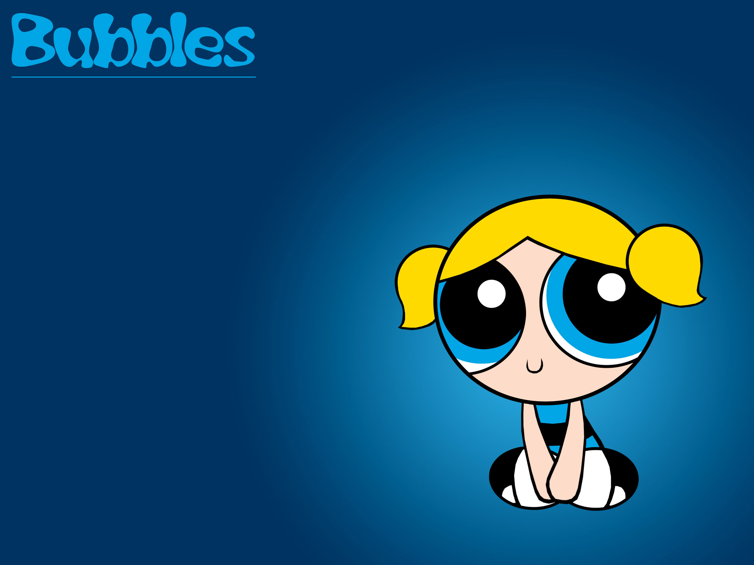 Bubbles, Superchicche, The Powerpuff Girls, Cartone animato, Blu, sfondo 2K per tablet