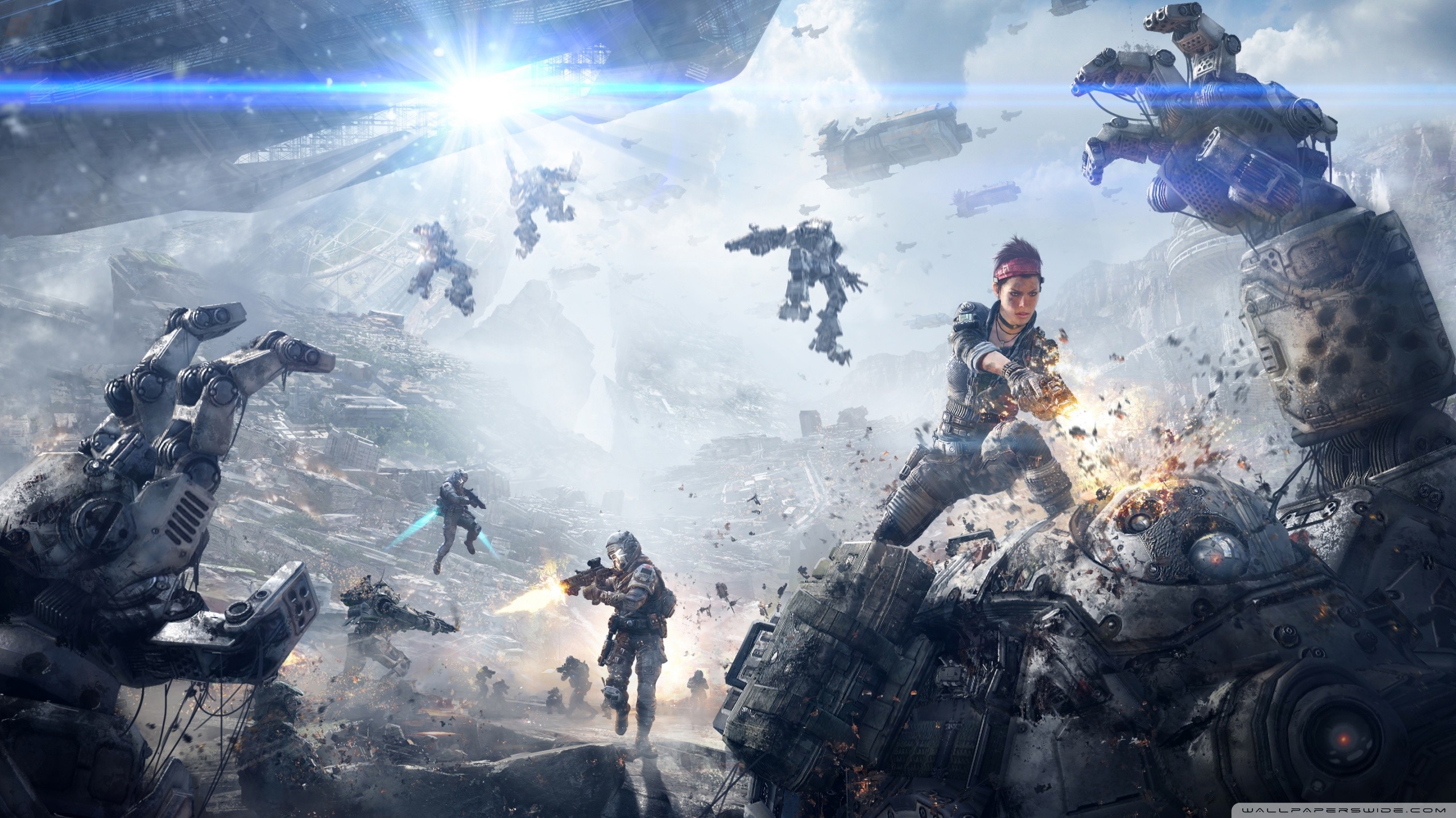 Titanfall 2, Titani, Piloti, Battaglia, 2K, sfondo per PC