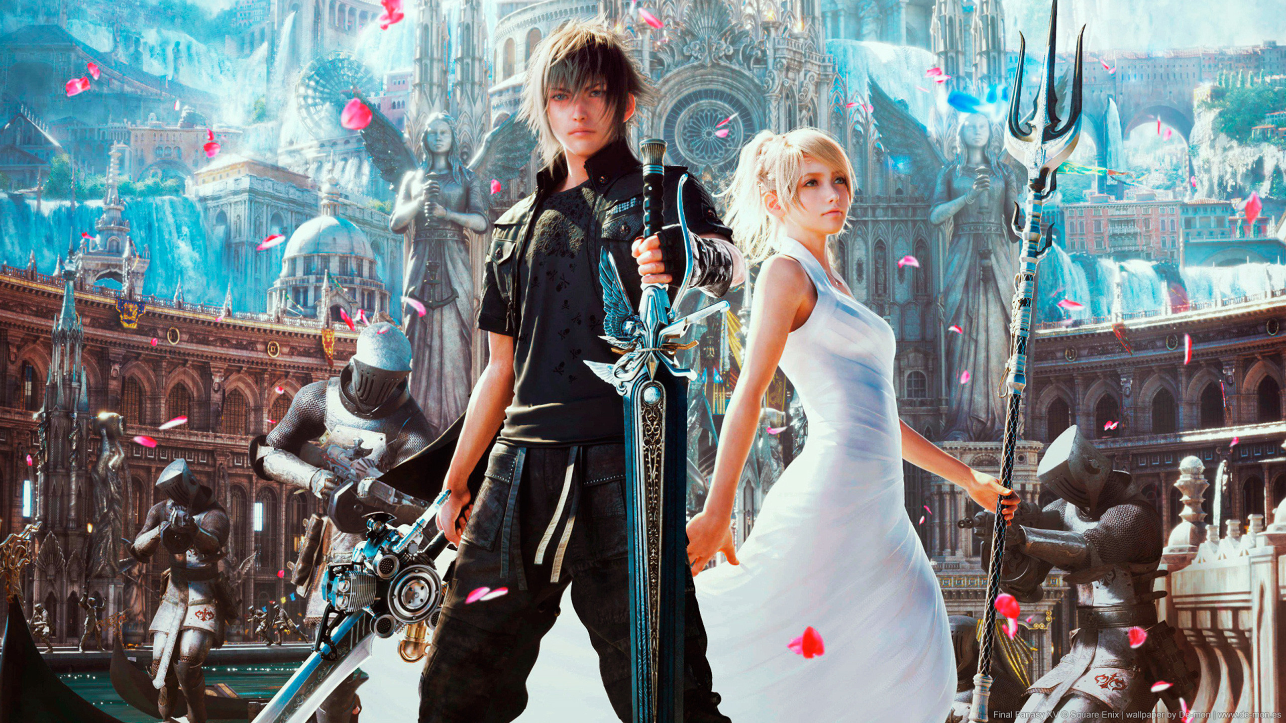 Noctis Lucis Caelum, Lunafreya Nox Fleuret, Final Fantasy XV, Altissia, Tridente, sfondo 1440p
