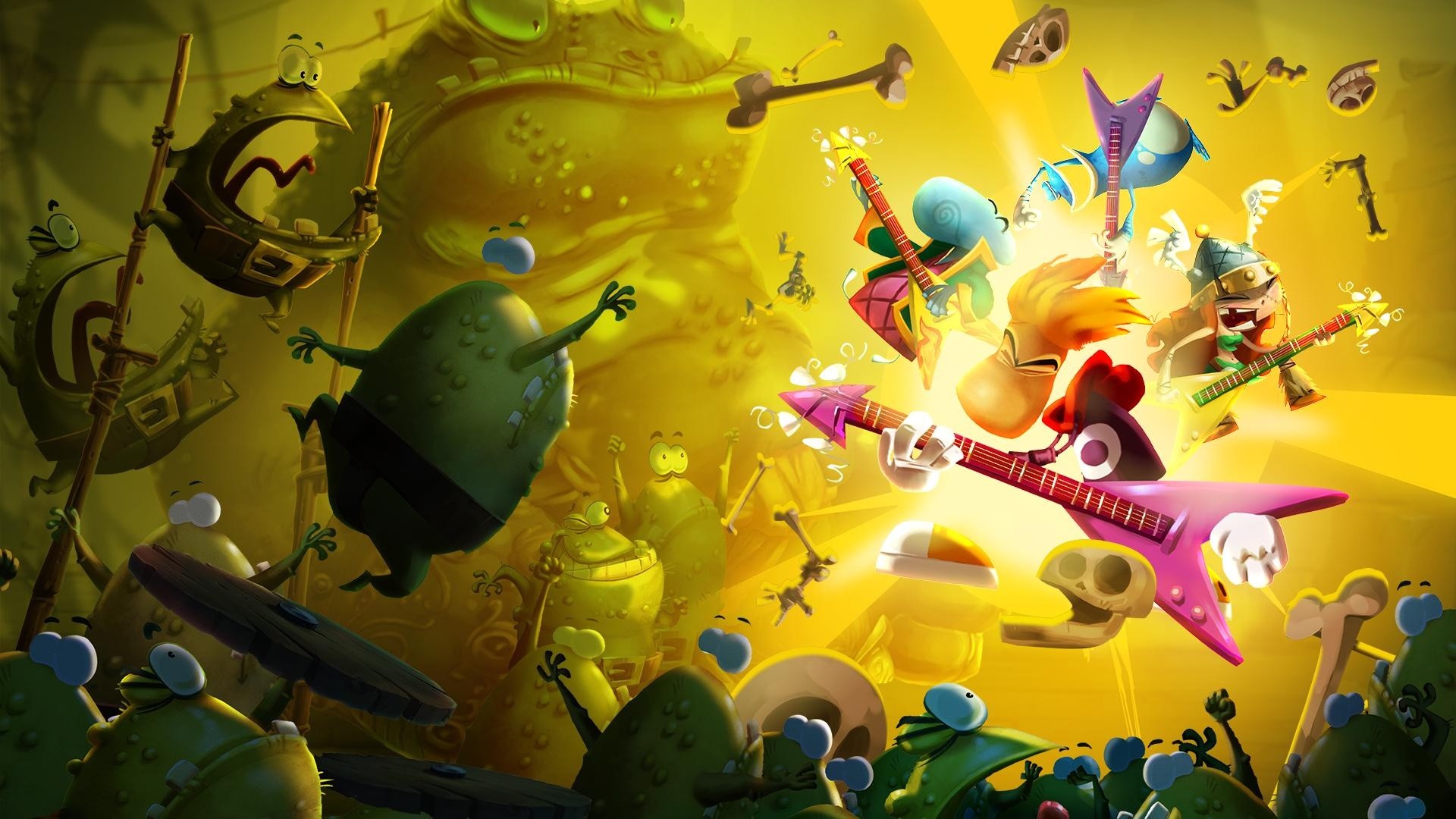 Rayman Origins, Rayman, Chitarra elettrica, Videogioco, Full HD 1080p, sfondo desktop
