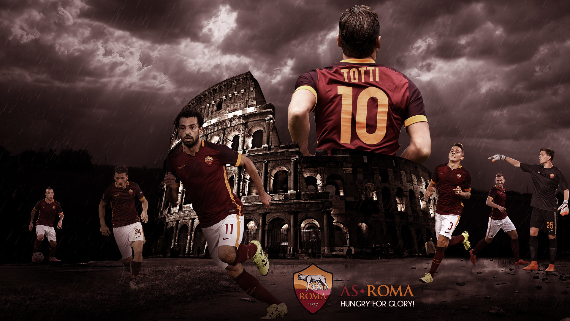 Francesco Totti, AS Roma, Colosseo, Hungry for Glory, Full HD, sfondo per PC e portatile