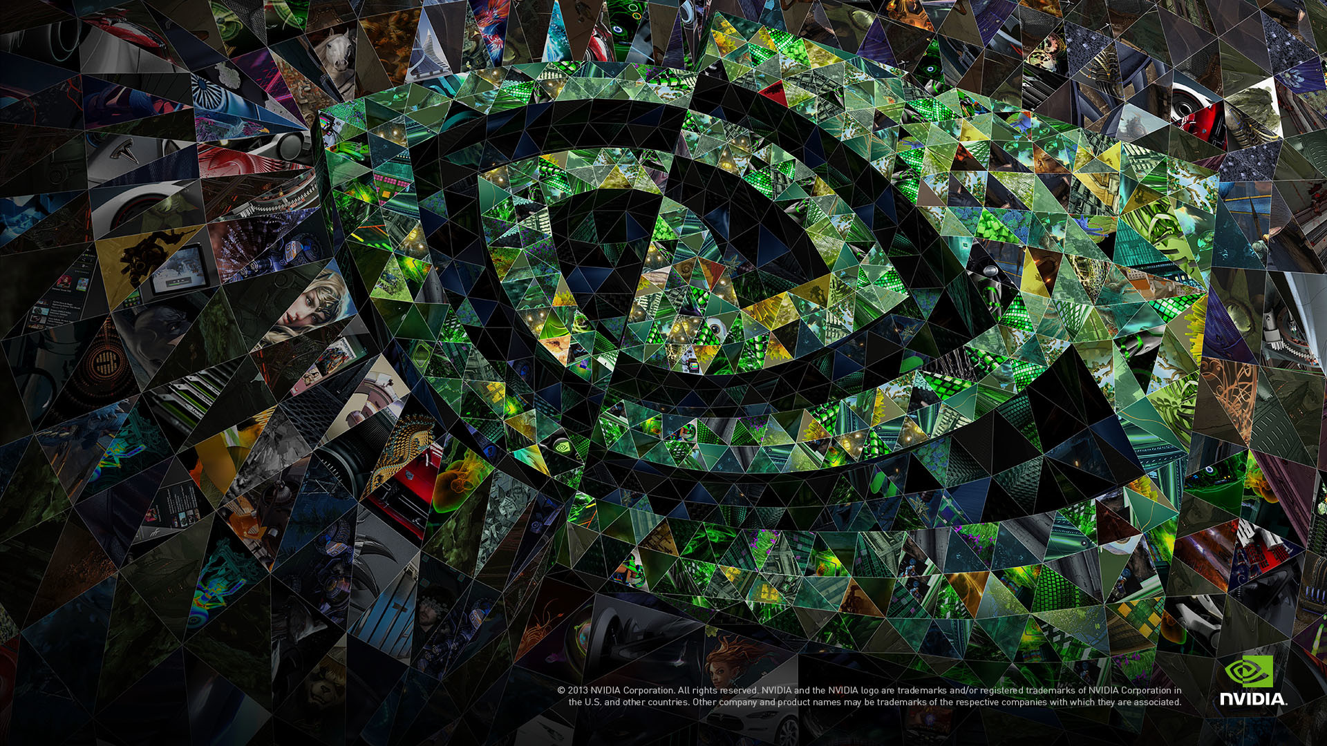 Nvidia, Logo, Mosaico, Collage, Verde, Full HD, wallpaper desktop