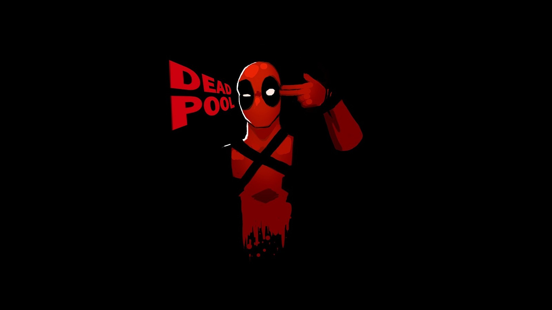 Deadpool, Marvel, Rosso e nero, Illustrazione, Full HD, sfondo desktop