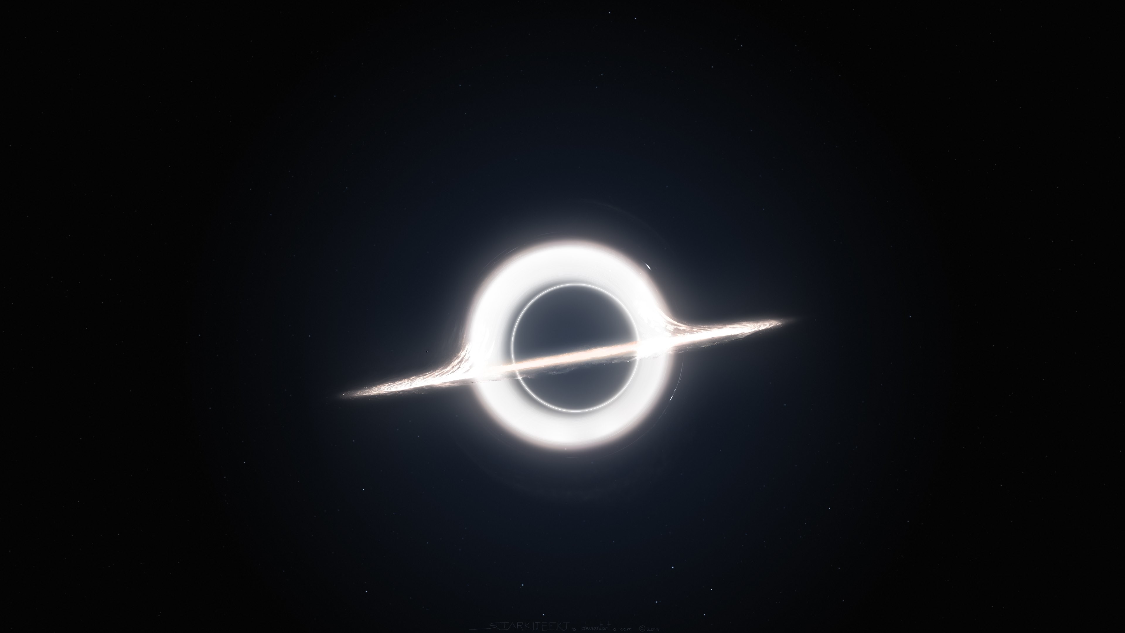 Interstellar, Gargantua, Buco nero, Minimalista, 4K, wallpaper desktop