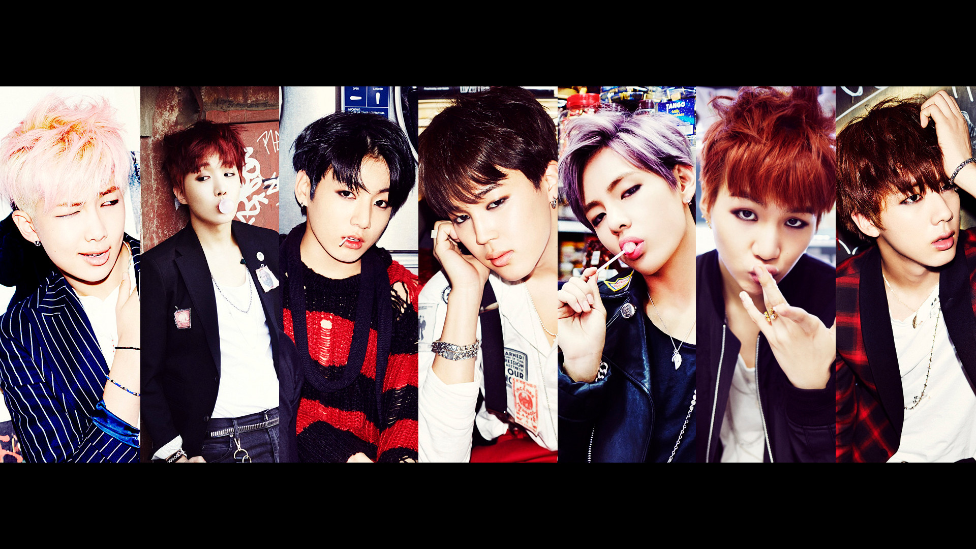 RM, Jimin, Jungkook, Suga, V, Jin, J-Hope, BTS, 16:9 Full HD, sfondo widescreen