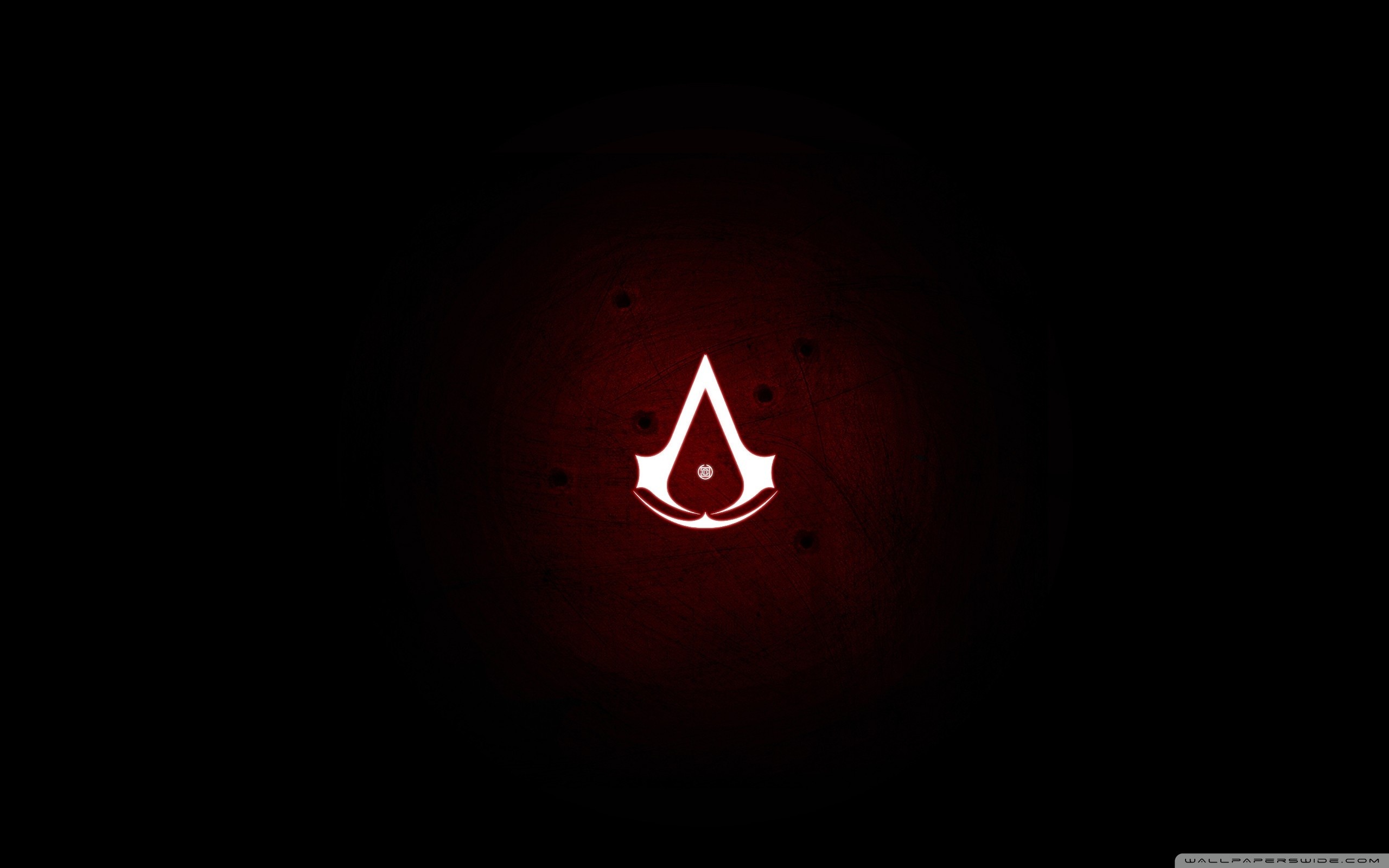 Simbolo degli Assassini, Assassin's Creed, Logo, Sfondo nero, Rosso, wallpaper 2560x1600