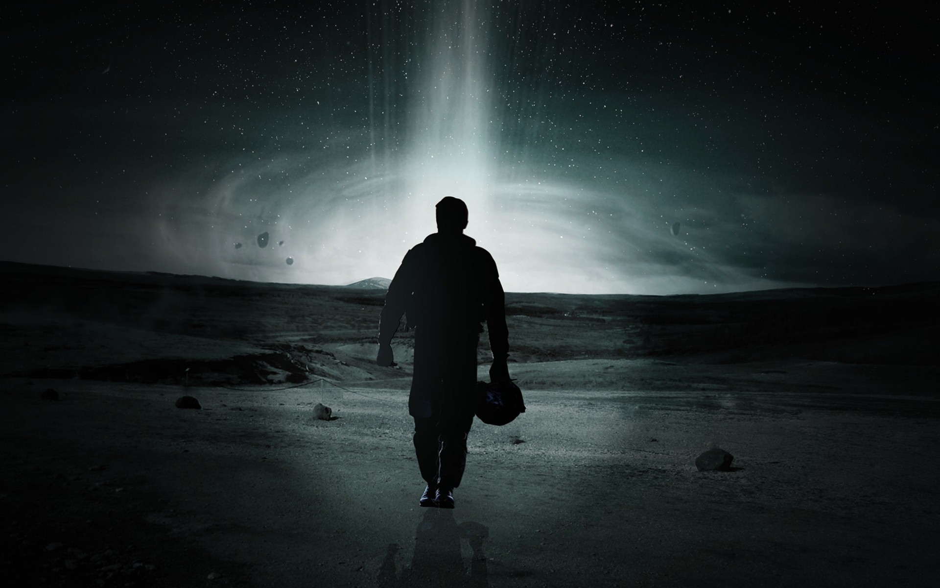 Interstellar, Cooper, Silhouette, Bianco e nero, 1920x1200, sfondo MacBook Pro