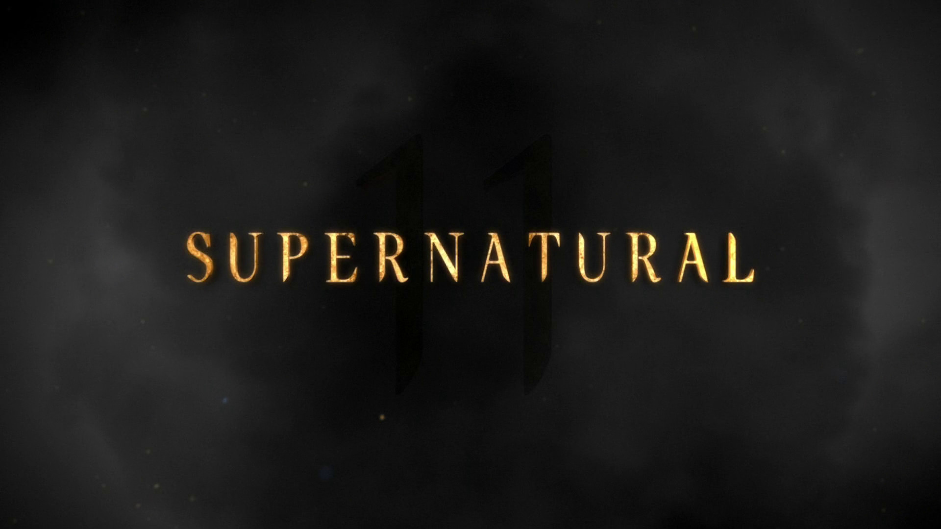 Logo Supernatural, Stagione 11, Oro, Sfondo scuro, Full HD, wallpaper desktop