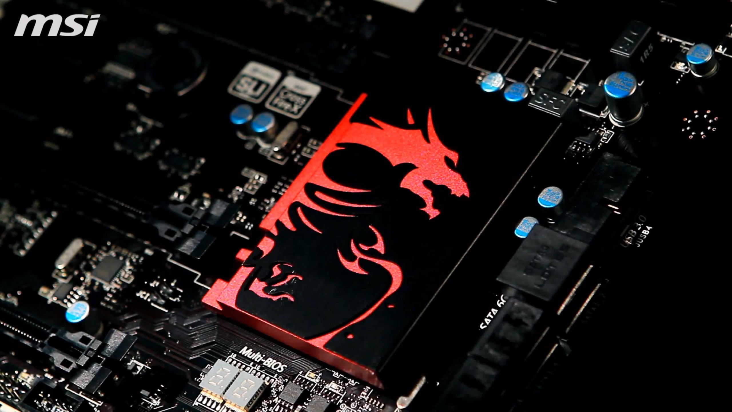 MSI, Scheda madre, Drago rosso, 2K, sfondo Windows 11
