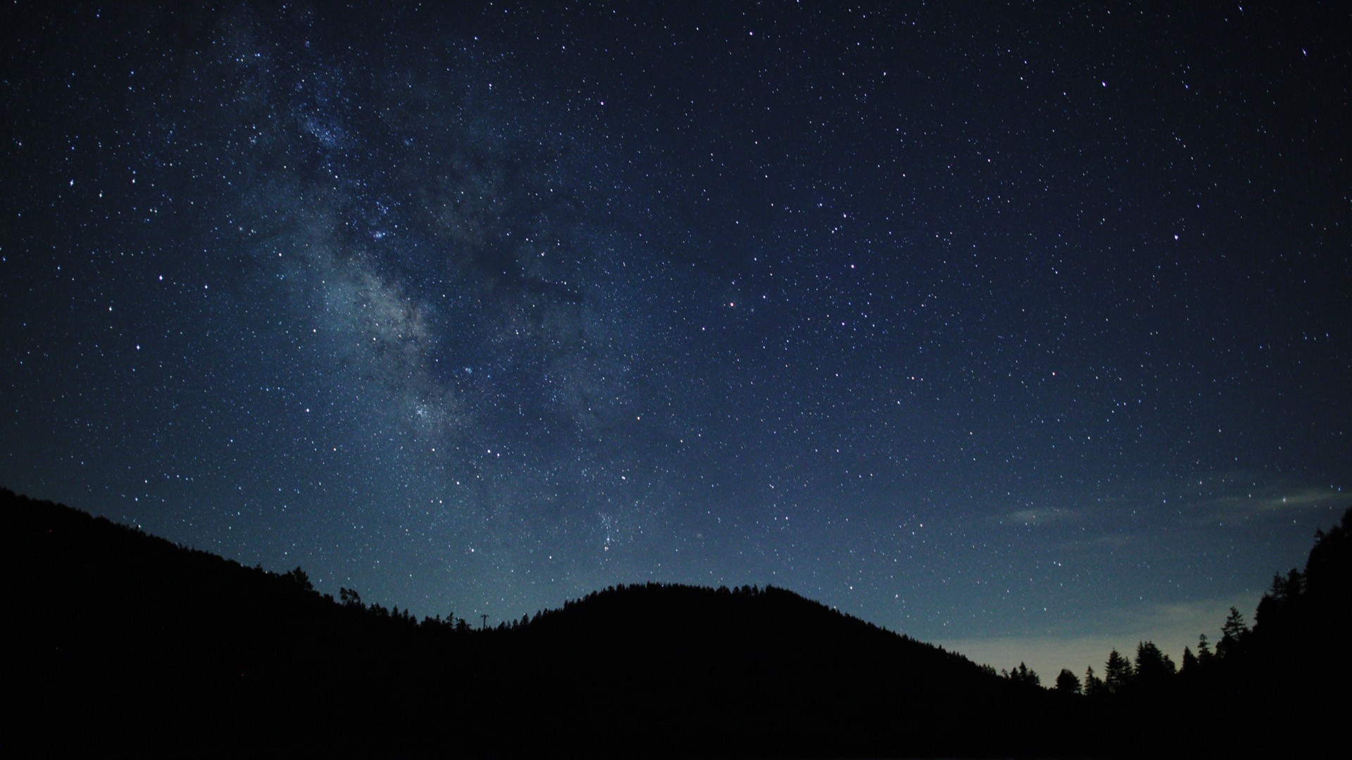 Via Lattea, Colline, Cielo stellato, 1920x1080, immagine di sfondo