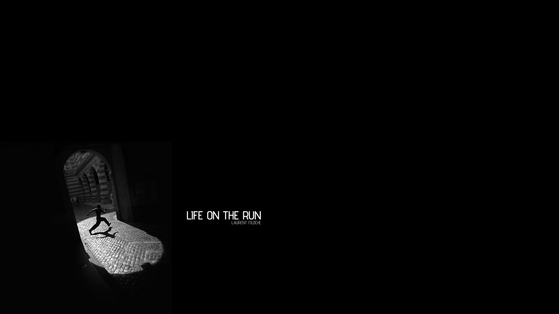 Parkour, Life on the Run, Minimalista, Sfondo nero, 1920x1080, wallpaper desktop