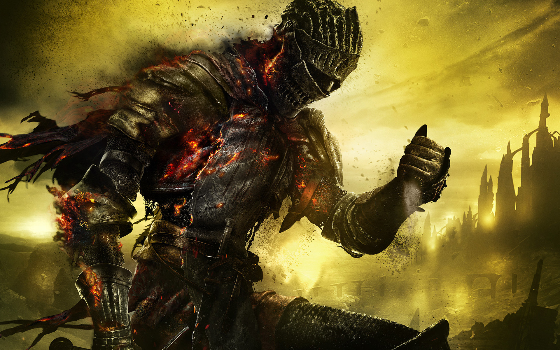 Dark Souls III, Cavaliere, Armatura, Braci, Giallo, 1920x1200, wallpaper desktop