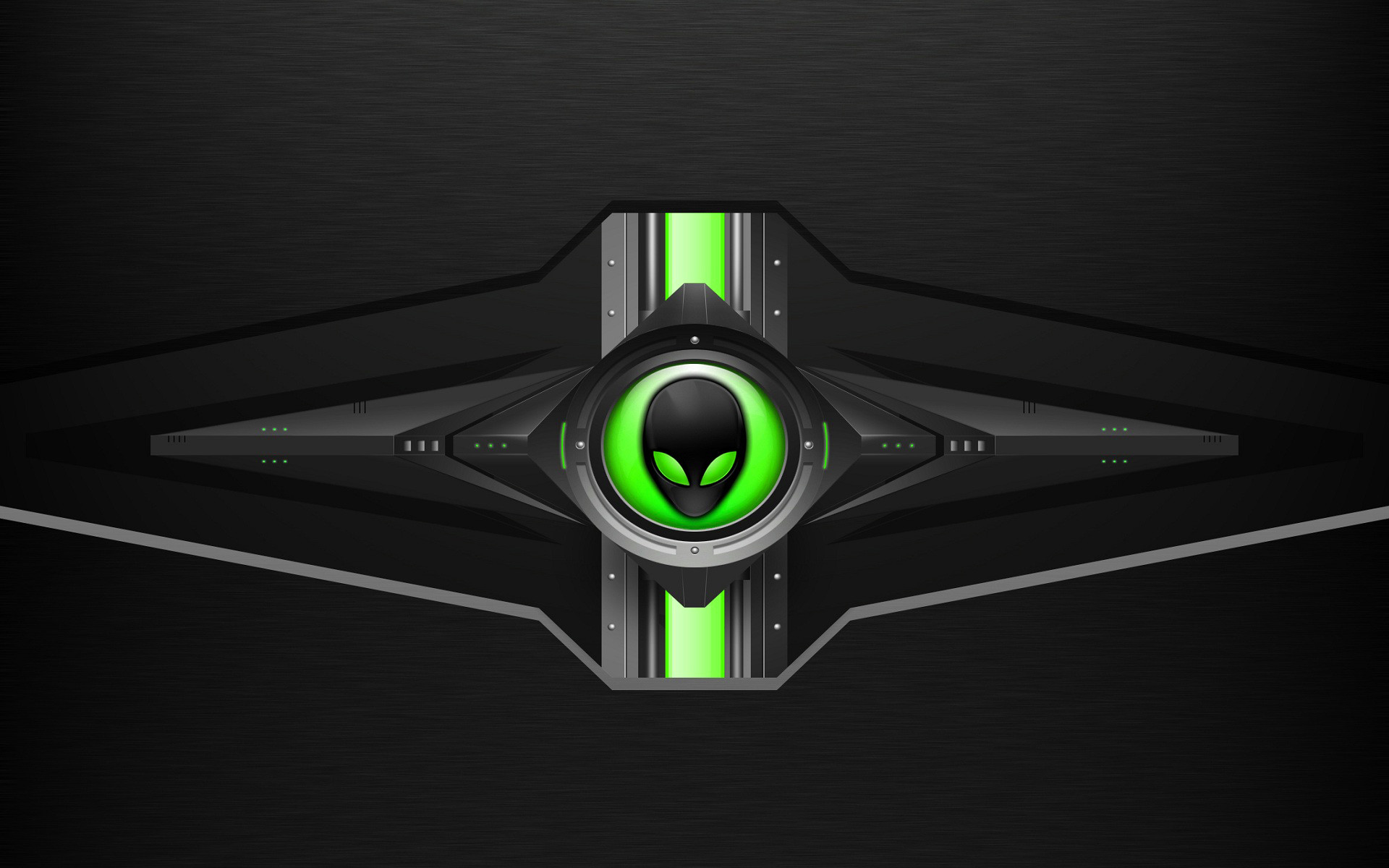 Alienware, Logo alieno, Verde, Metallo, 1920x1200, sfondo MacBook Pro