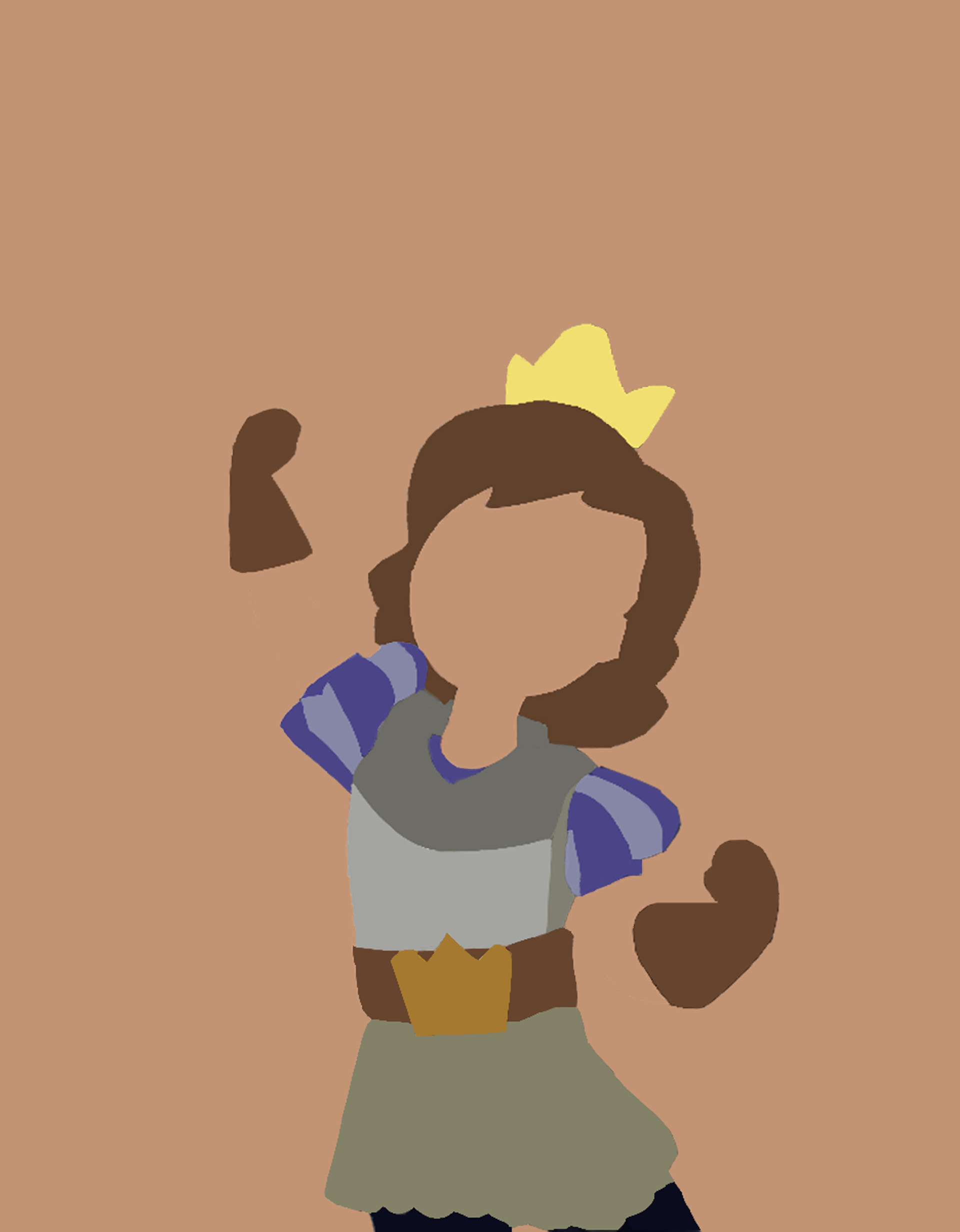 Clash Royale, Principessa, Minimalismo, Silhouette, sfondo per iPad e tablet