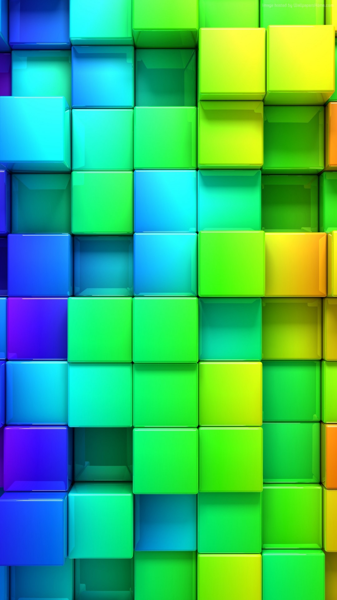 Cubi colorati, Astratto, Rendering 3D, schermata di blocco iPhone