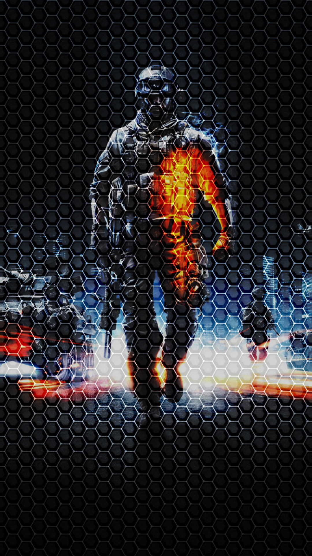 Battlefield 3, Soldato, Videogioco, Fuoco, Full HD, sfondo per iPhone e Android