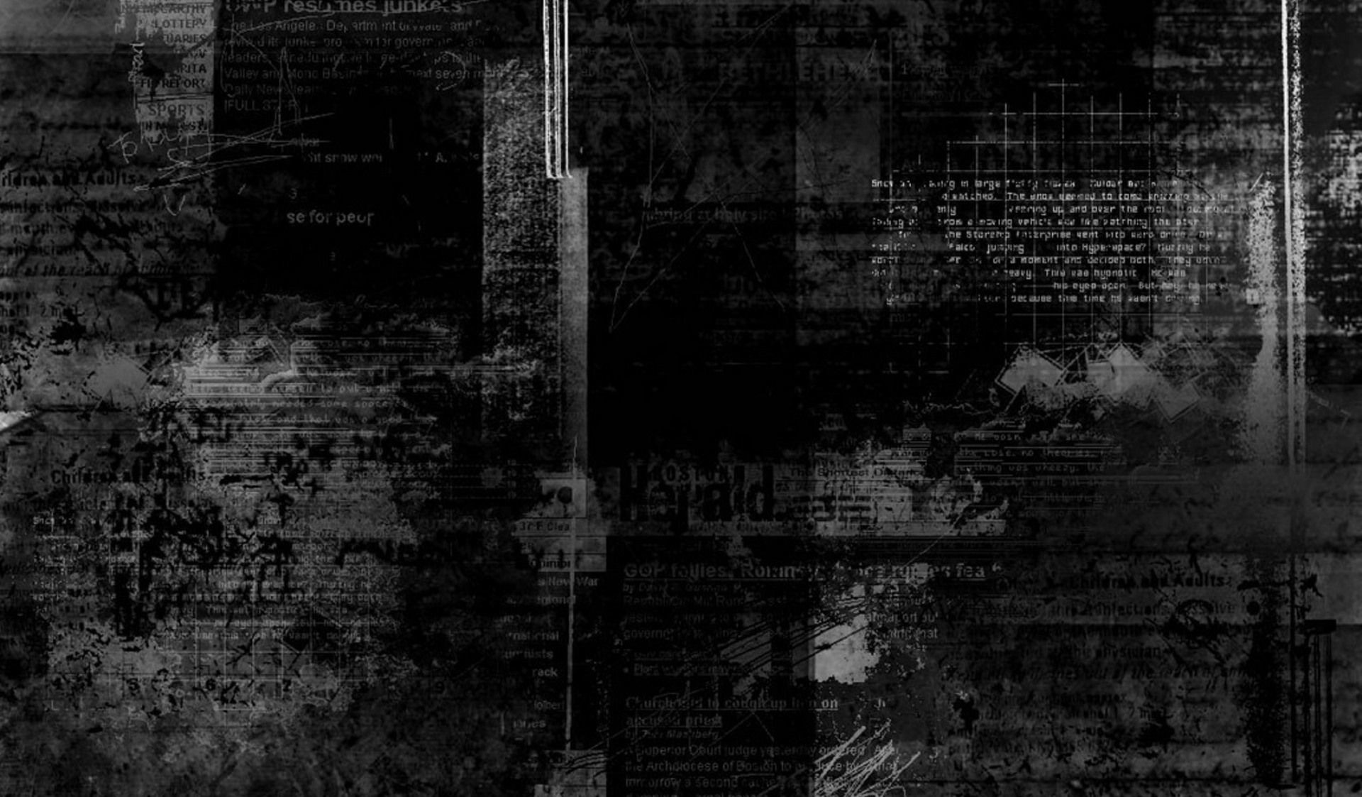 Grunge, Texture, Bianco e nero, Full HD, sfondo per portatile
