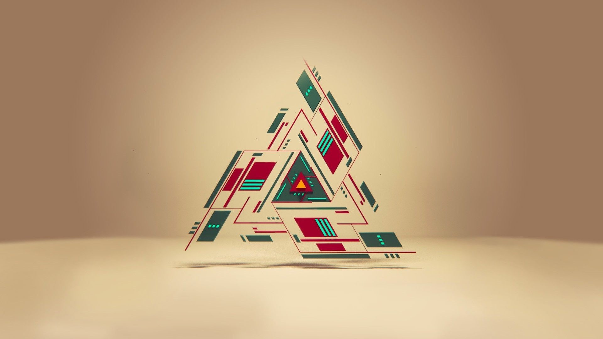 Triangolo, Arte astratta, Beige, 1920x1080, sfondo per PC