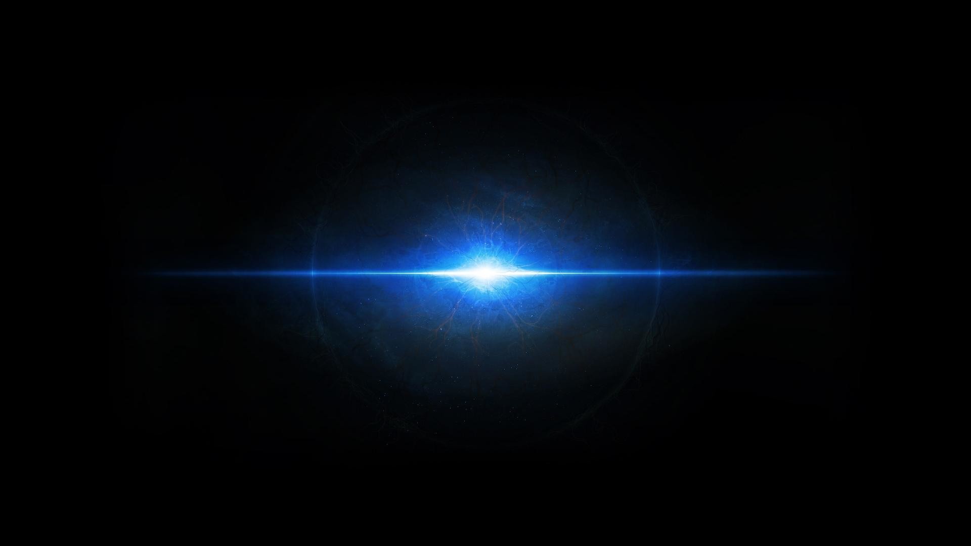 Bagliore, Luce blu, Nero, Full HD, wallpaper per PC