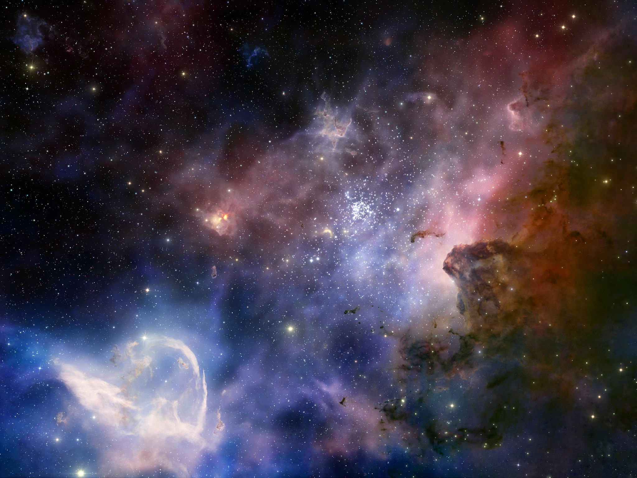 Nebulosa, Polvere cosmica, Stelle, sfondo per iPad e tablet