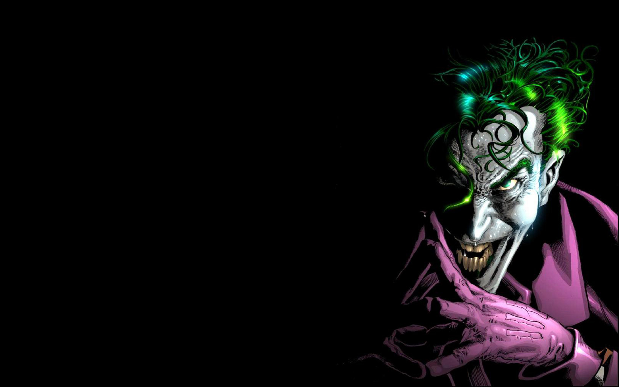 Joker, DC Comics, Fumetto, Sfondo nero, 2K, wallpaper desktop