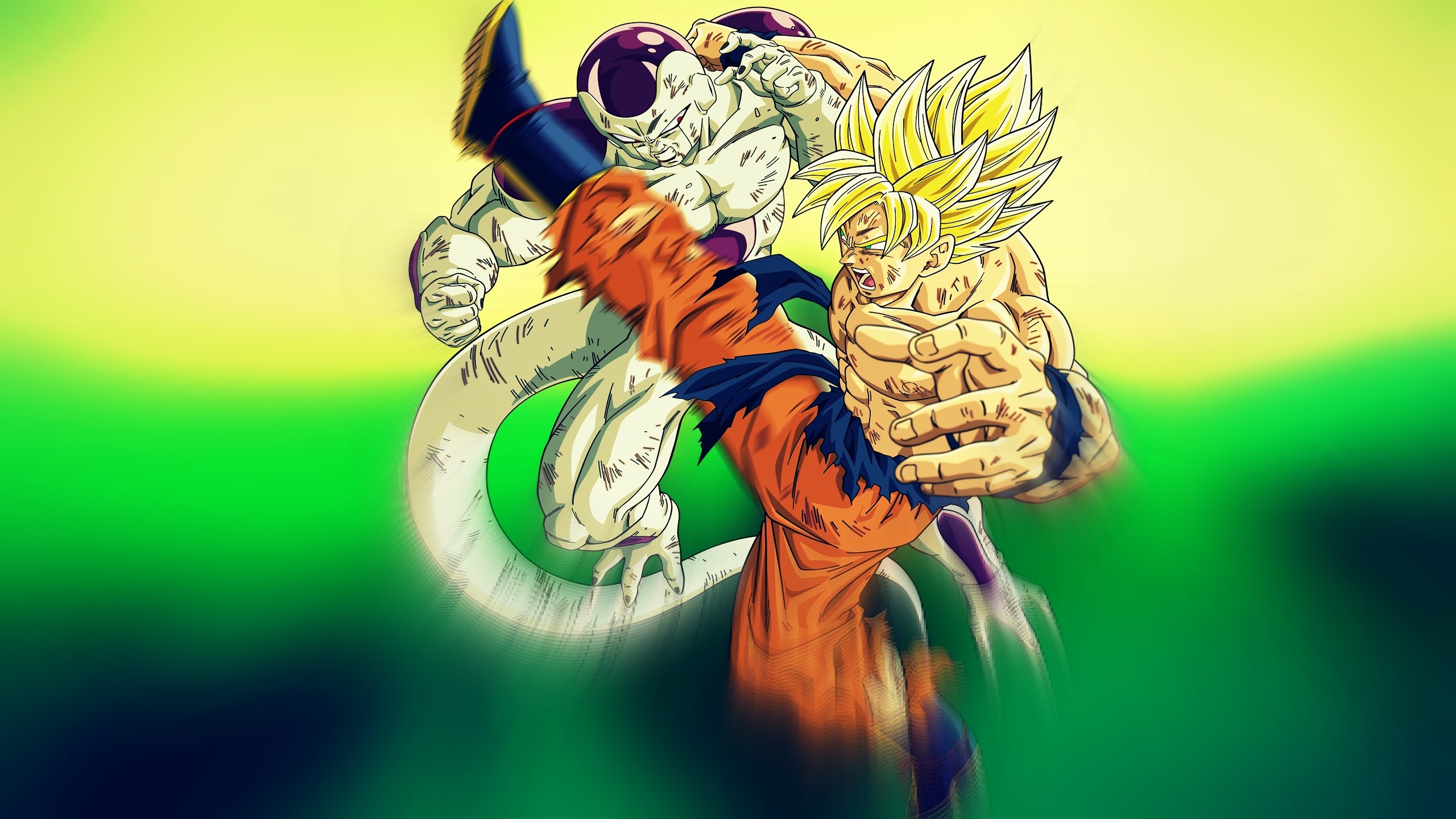Son Goku, Freezer, Dragon Ball Z, Super Saiyan, Anime, 2K 1440p, sfondo desktop