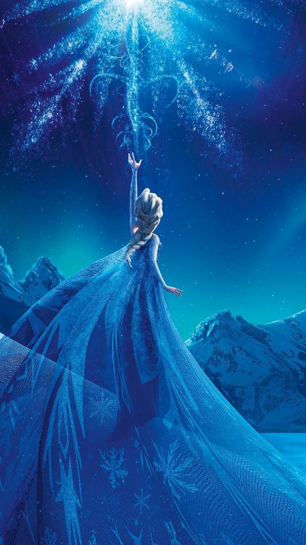 Elsa, Frozen, Disney, Ghiaccio, Blu, sfondo schermata di blocco iPhone 6