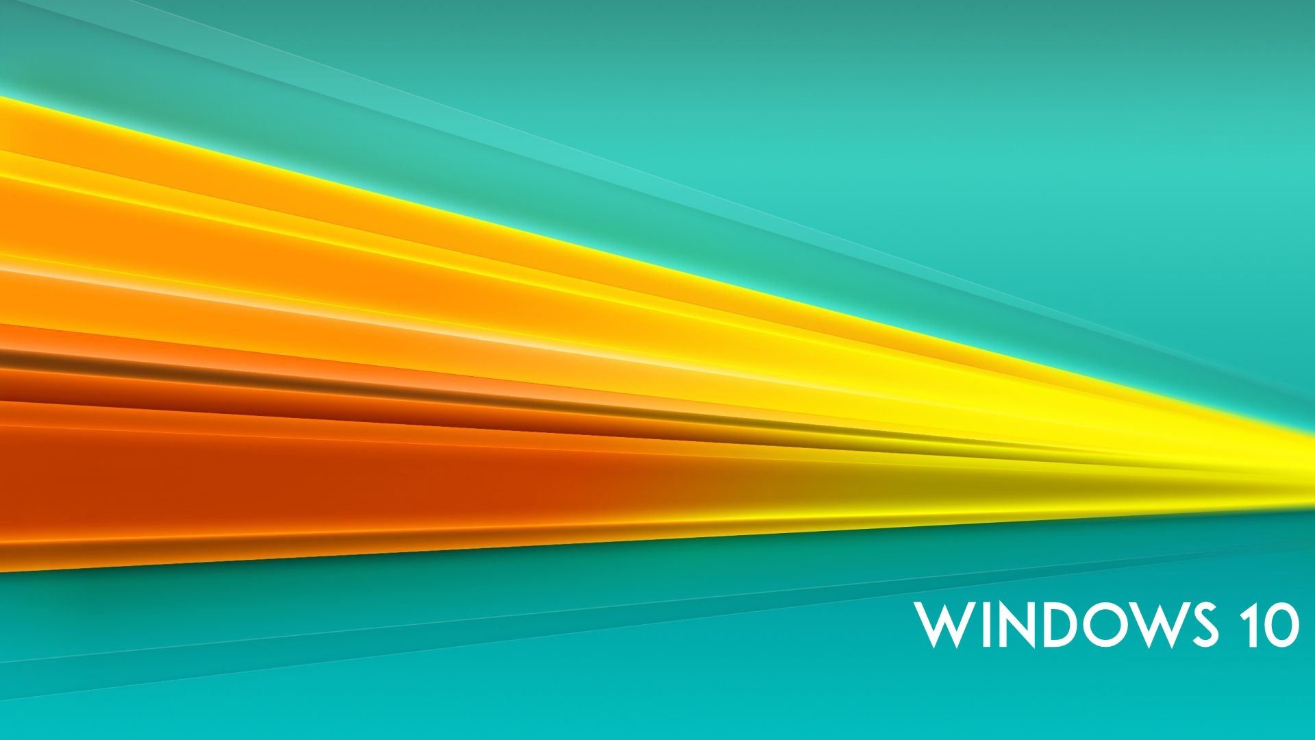 Windows 10, Strisce, Arancione, Turchese, Full HD 1080p, sfondo desktop