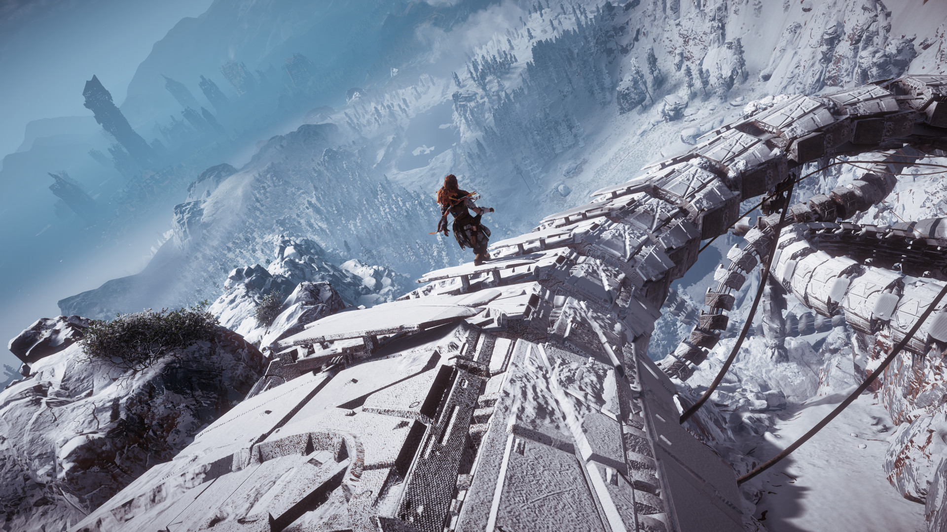 Aloy, Horizon Zero Dawn, Tallneck, Neve, Full HD, sfondo per portatile