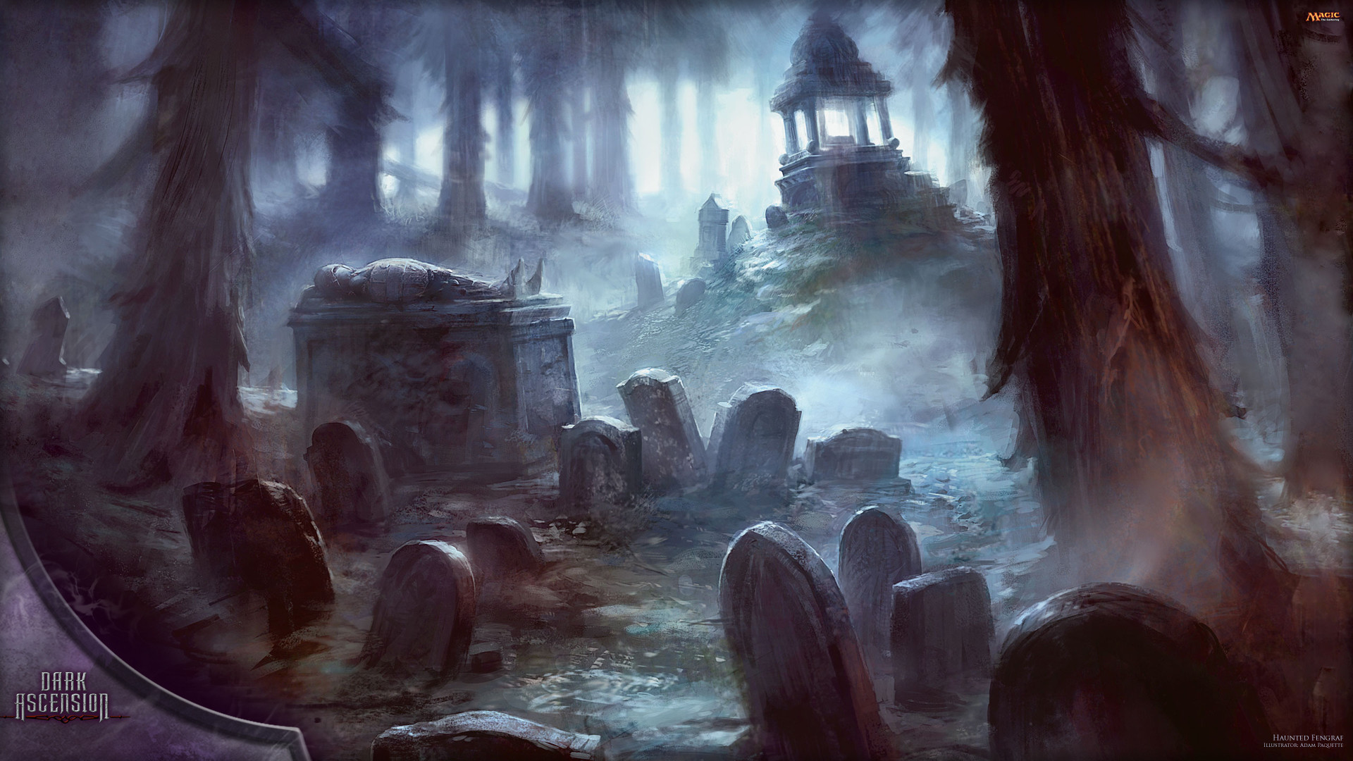 Eldritch Moon, MTG, Cimitero, Lapidi, Full HD, wallpaper per PC