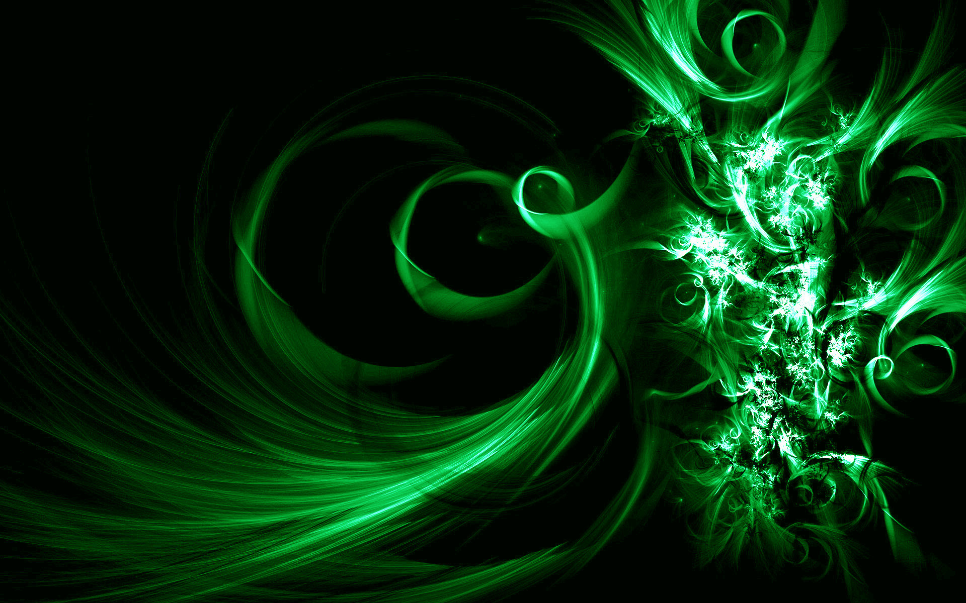 Arte frattale, Spirali, Verde neon, 1920x1200, immagine di sfondo
