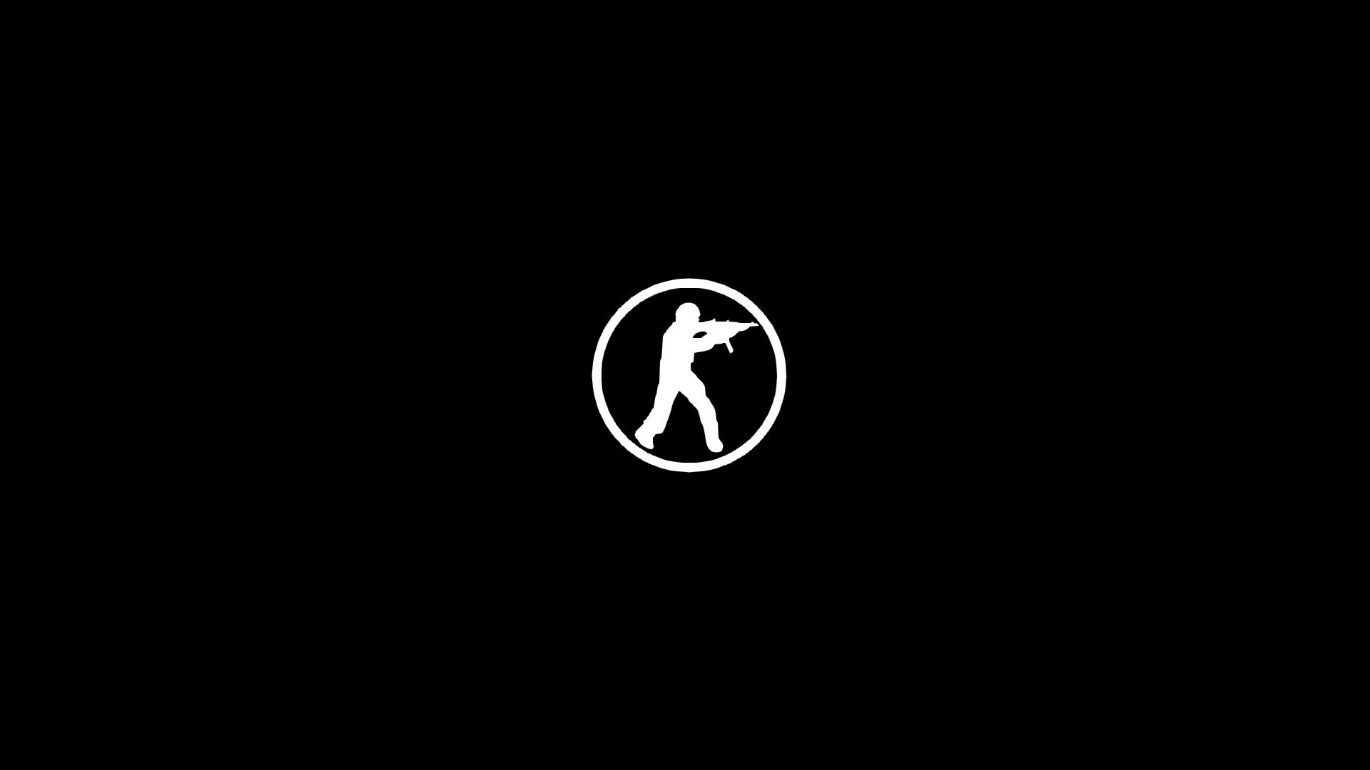 Logo Counter-Strike, Counter-Strike, Minimalismo, Sfondo nero, Full HD, wallpaper per computer