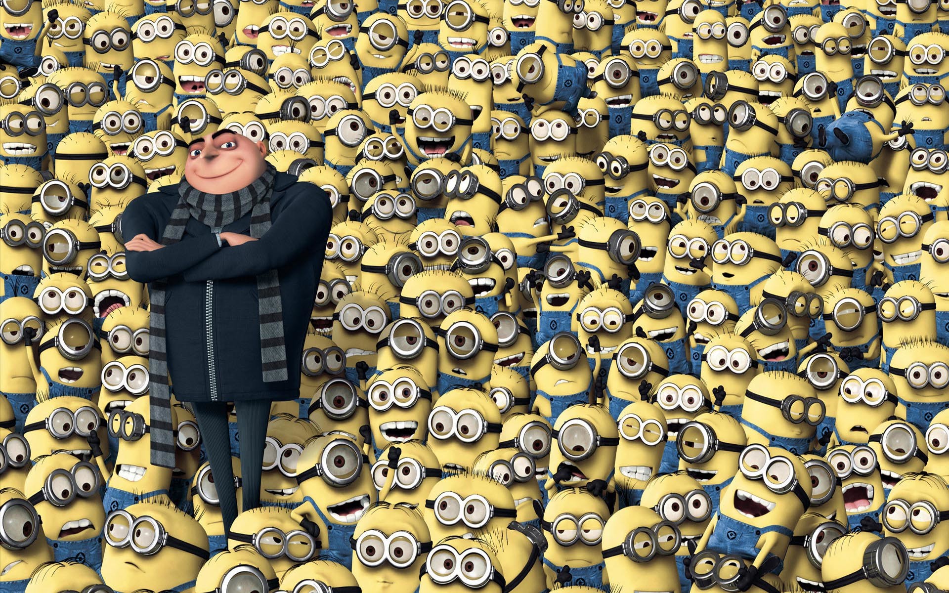 Gru, Minions, Cattivissimo me, Folla, 1920x1200, immagine di sfondo