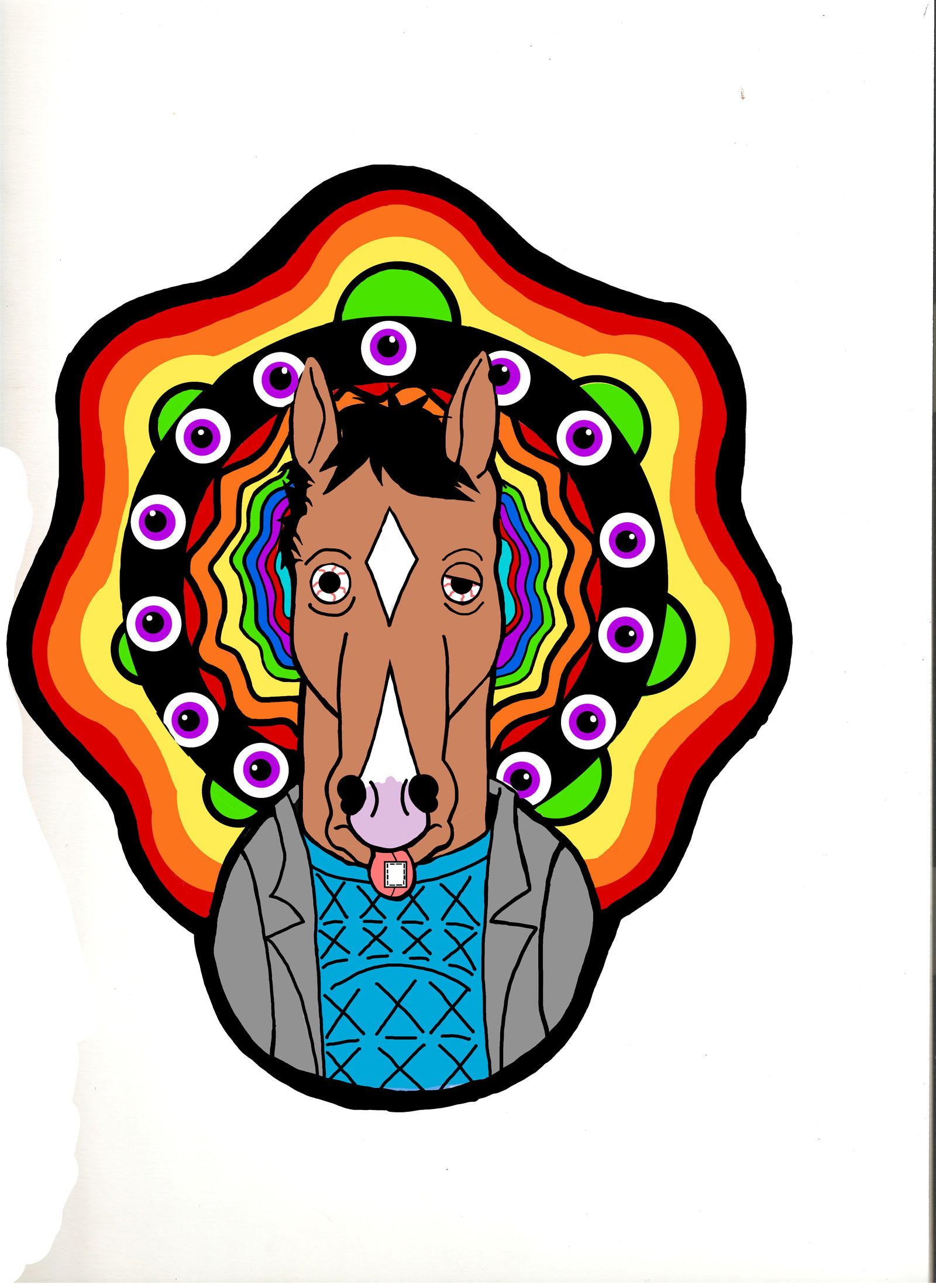 BoJack Horseman, Psichedelico, Arcobaleno, Fan art, sfondo per iPad e tablet