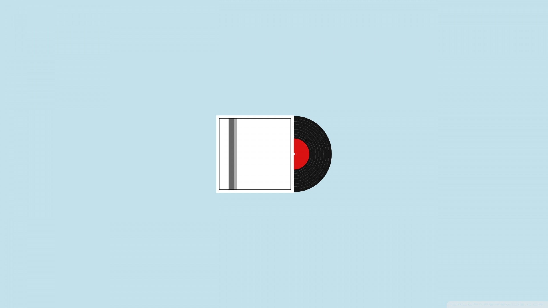 Disco in vinile, Busta, Minimalismo, Azzurro, Full HD, sfondo Windows 11
