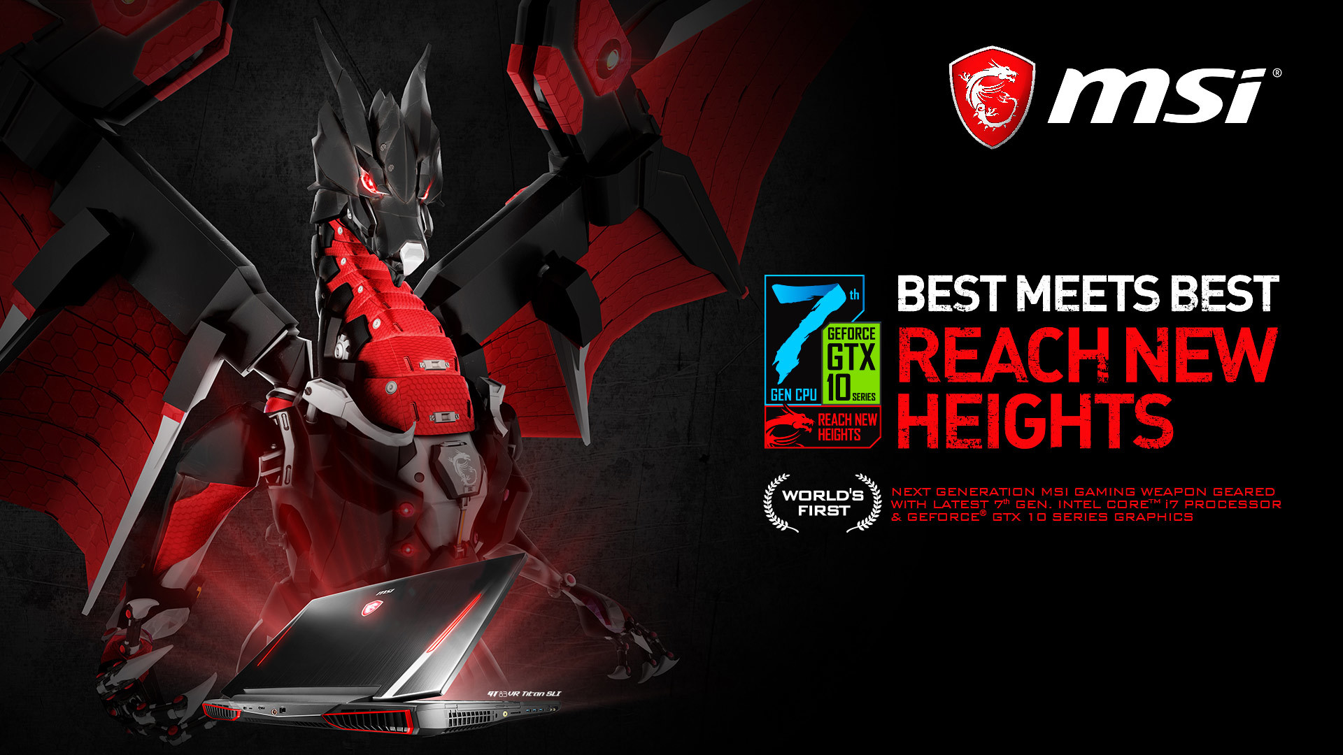 MSI, GeForce GTX, Robot drago, Laptop gaming, Pubblicità, Full HD, sfondo Windows 11