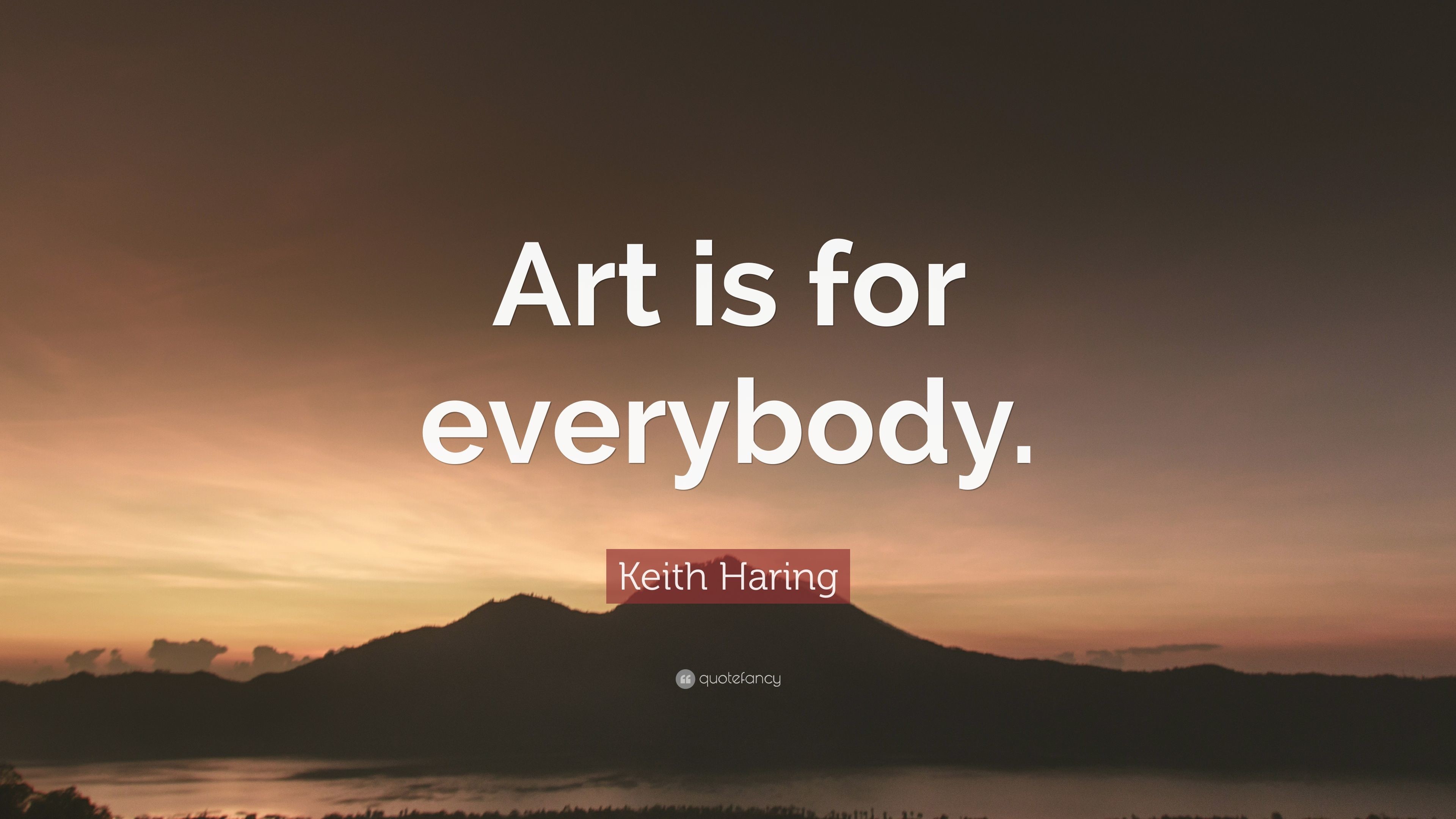 Keith Haring, Citazione, Art is for everybody, Tramonto, 4K, sfondo Windows 11