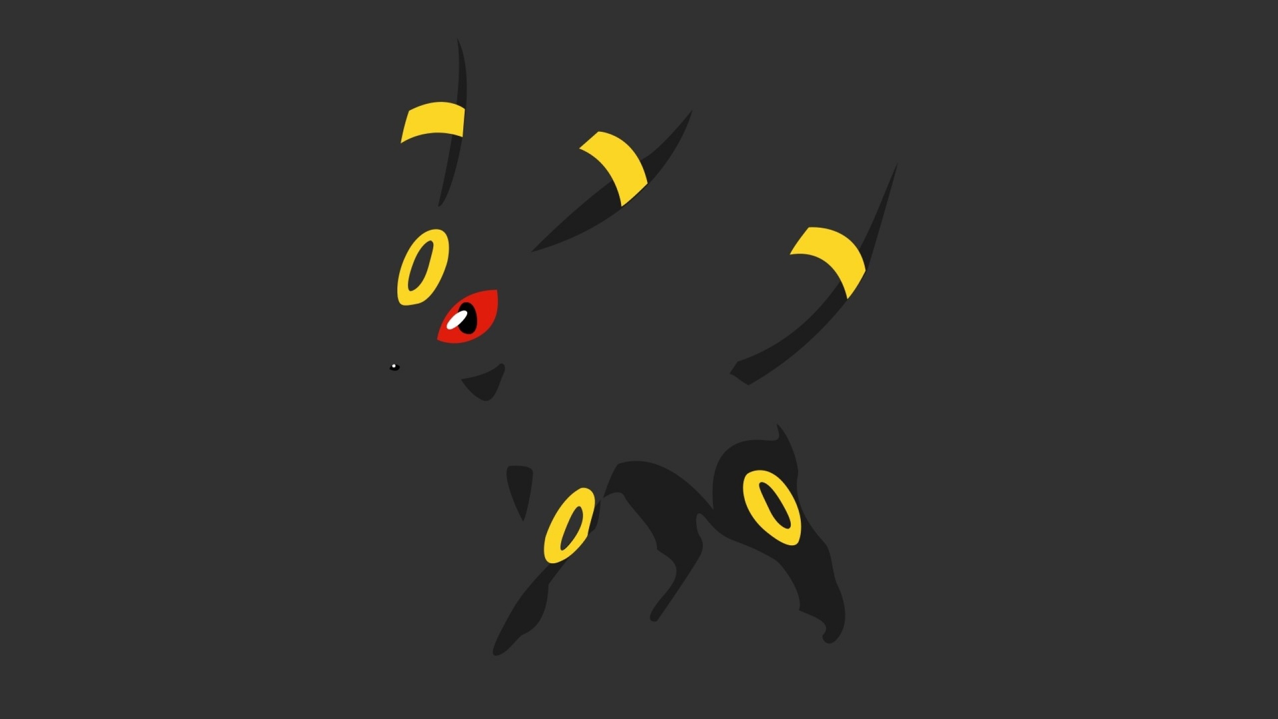 Umbreon, Pokémon, Minimalista, Sfondo grigio, 2K, wallpaper desktop