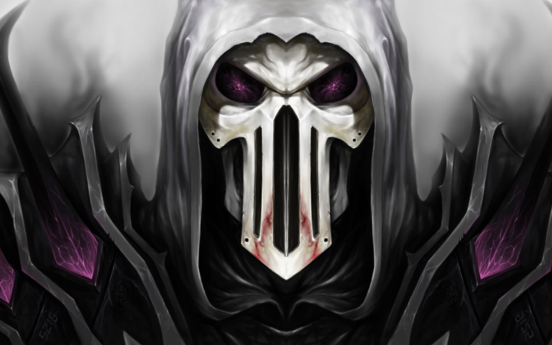 Tristo Mietitore, Maschera teschio, Cappuccio, Arte fantasy, 16:10 Full HD, sfondo widescreen
