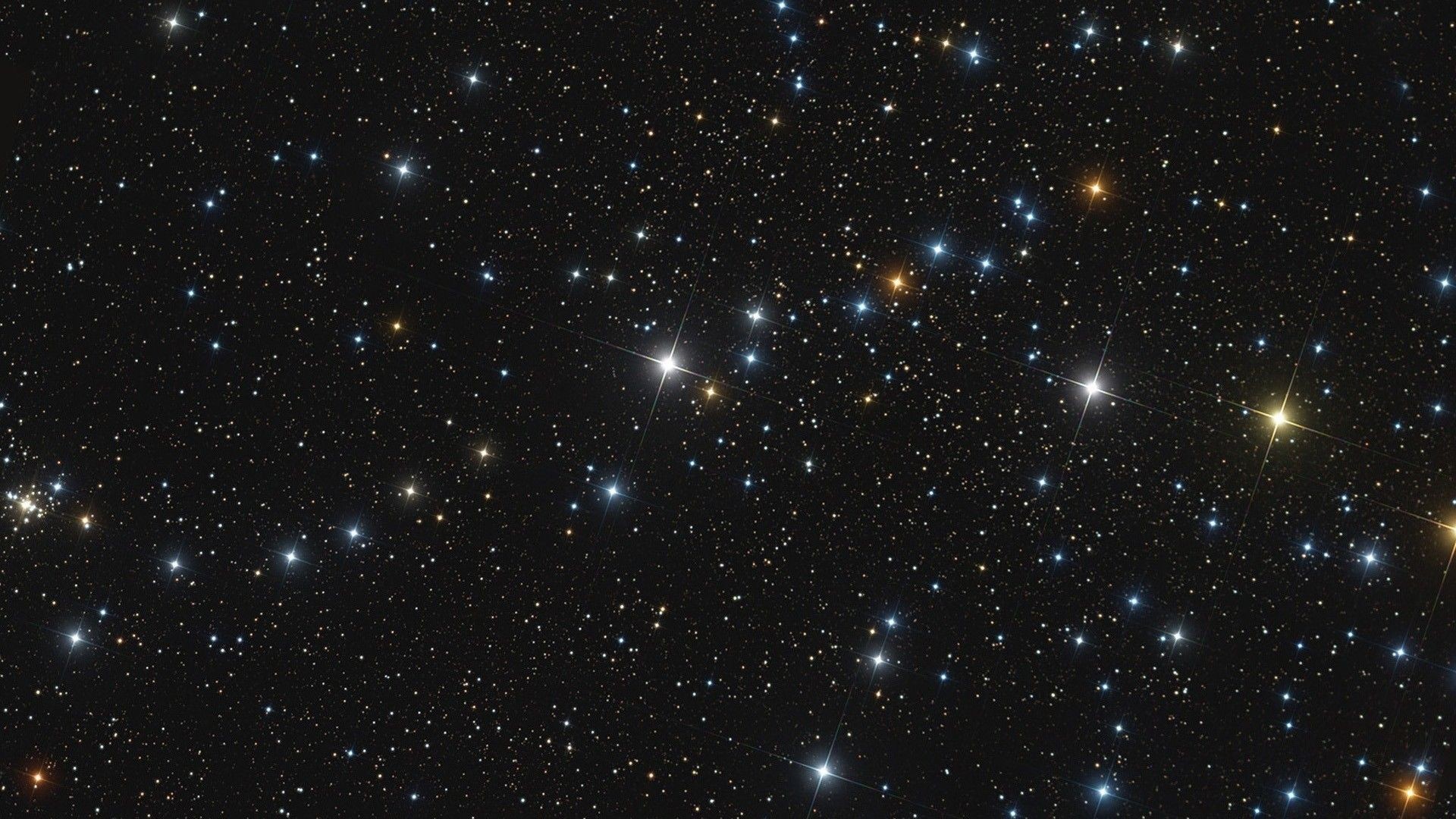 Cielo stellato, Stelle, Sfondo nero, 16:9 Full HD, wallpaper widescreen