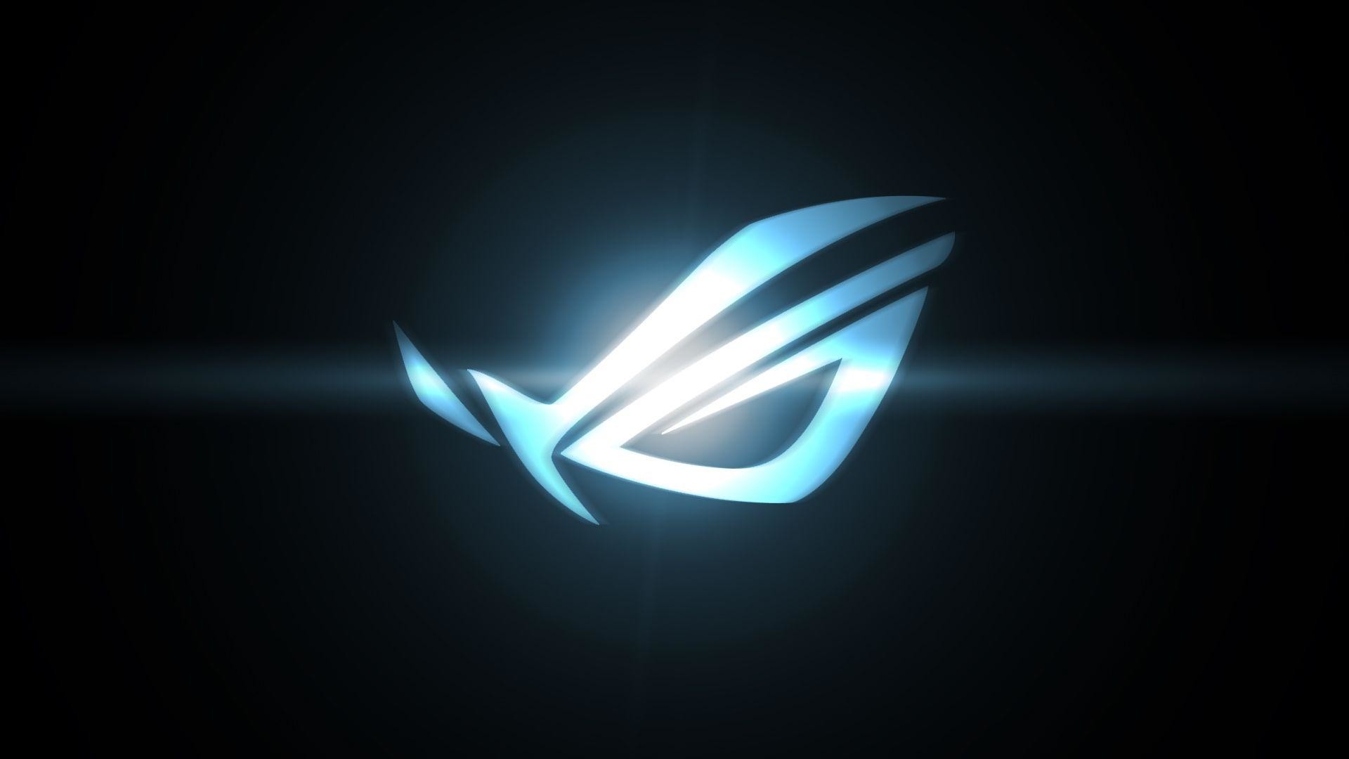 ASUS ROG, Republic of Gamers, Logo luminoso, Sfondo nero, Full HD, wallpaper per PC