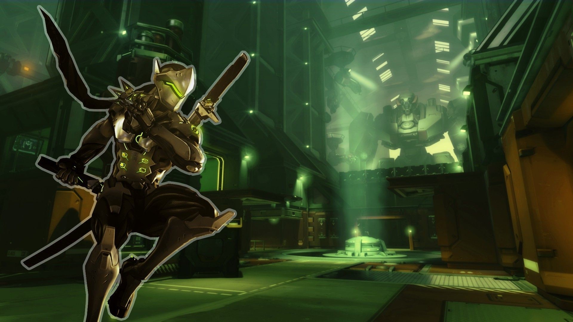 Genji, Overwatch, Shuriken, Verde, Full HD, sfondo per PC e portatile