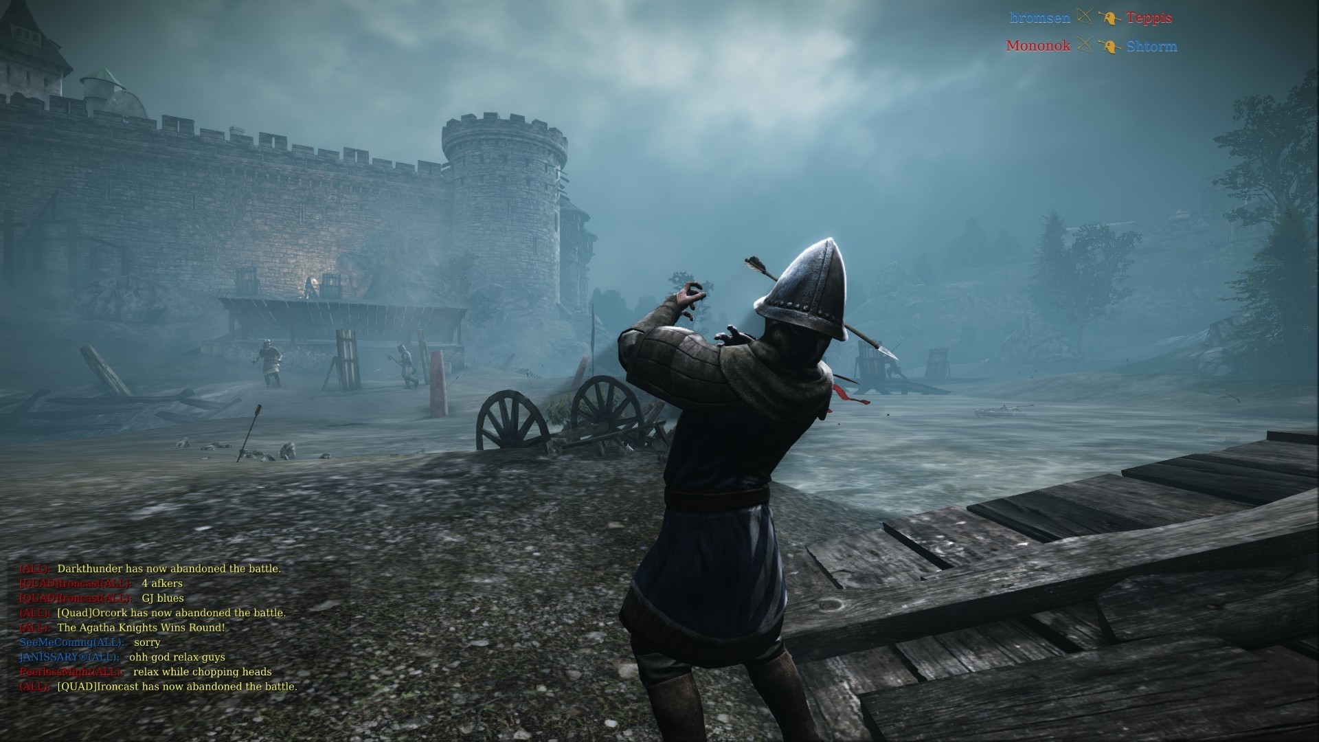 Chivalry: Medieval Warfare, Arciere, Castello, Videogioco, Nebbia, sfondo Full HD per PC